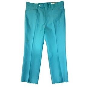 Vintage Sansabelt Jaymar Ruby Turquoise Blue Straight Leg Trousers Mens 37x28